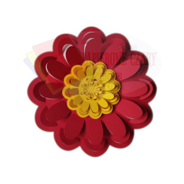 Kwiat 3D 101 Dwukolorowy biało czerwony Dekoracje z papieru