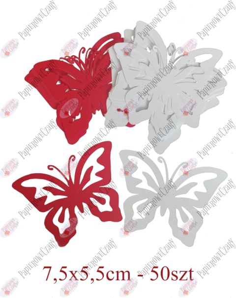 Motyl 10 Pakiet białe czerwone Dekoracje z papieru Motyl 10 Pakiet białe czerwone Dekoracje z papieru