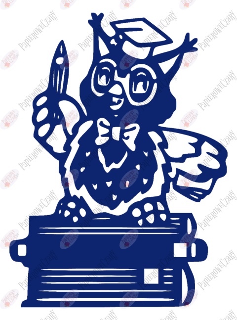 Sowa na książkach 1 Dekoracje z papieru Sowa na książkach 1 Dekoracje z papieru