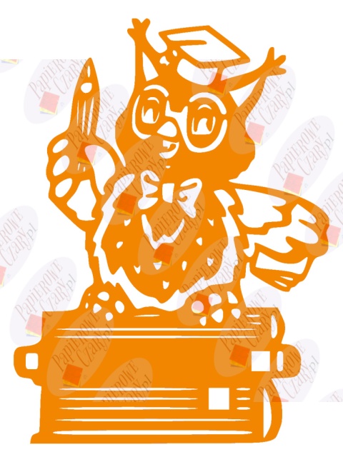 Sowa na książkach 1 Dekoracje z papieru Sowa na książkach 1 Dekoracje z papieru