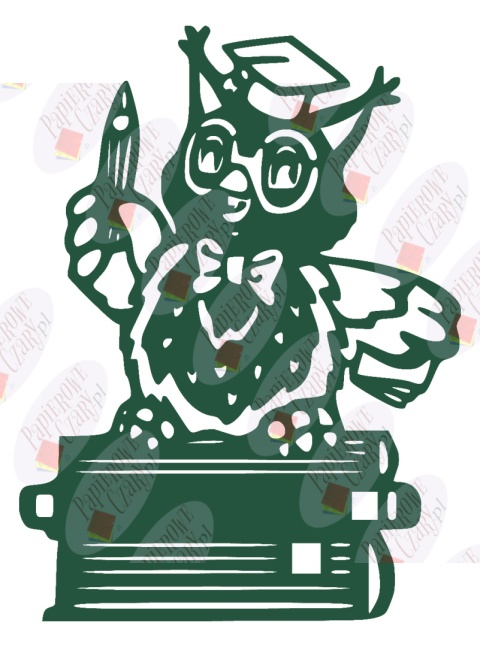 Sowa na książkach 1 Dekoracje z papieru Sowa na książkach 1 Dekoracje z papieru