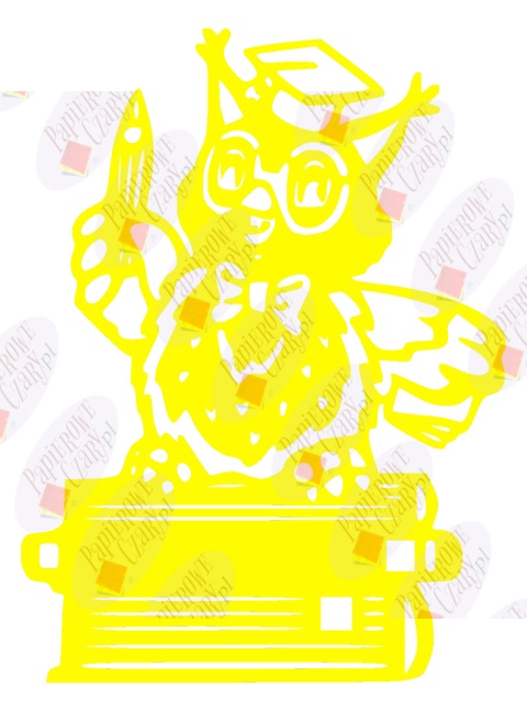 Sowa na książkach 1 Dekoracje z papieru Sowa na książkach 1 Dekoracje z papieru