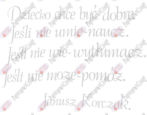 "Dziecko chce być dobre..." Cytat z Janusza Korczaka 1 Dekoracje z papieru "Dziecko chce być dobre..." Cytat z Janusza Korczaka 1 Dekoracje z papieru