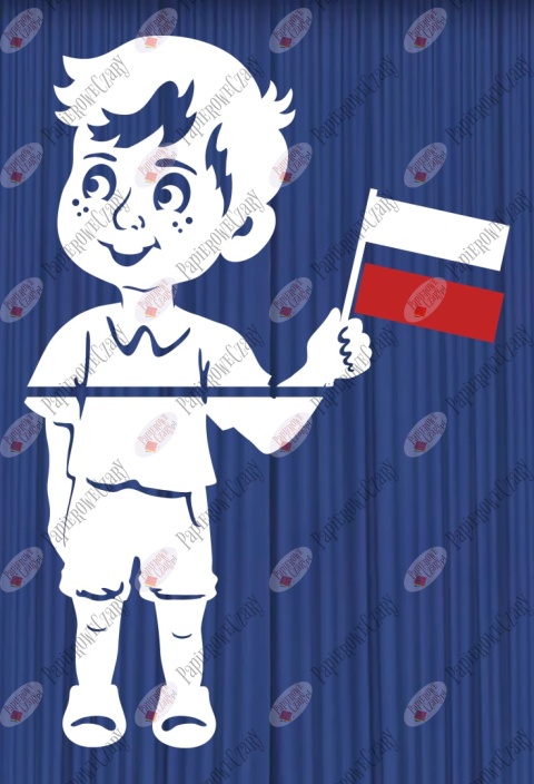 Chłopiec z flagą 4 - 11 Listopada 3 Maja - Dekoracje z papieru