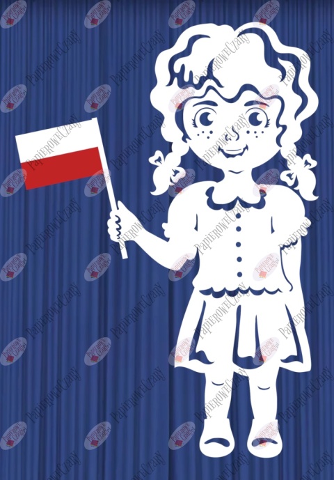 Dziewczynka z flagą 4 - 11 Listopada 3 Maja - Dekoracje z papieru