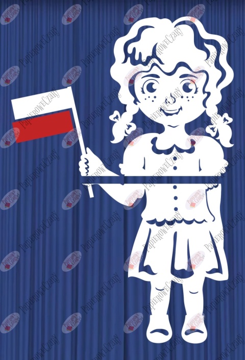 Dziewczynka z flagą 4 - 11 Listopada 3 Maja - Dekoracje z papieru
