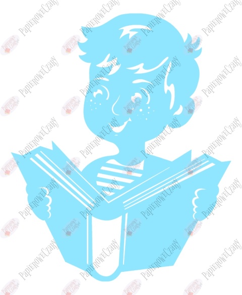 Chłopiec z książką 1 Rok szkolny Dekoracje z papieru