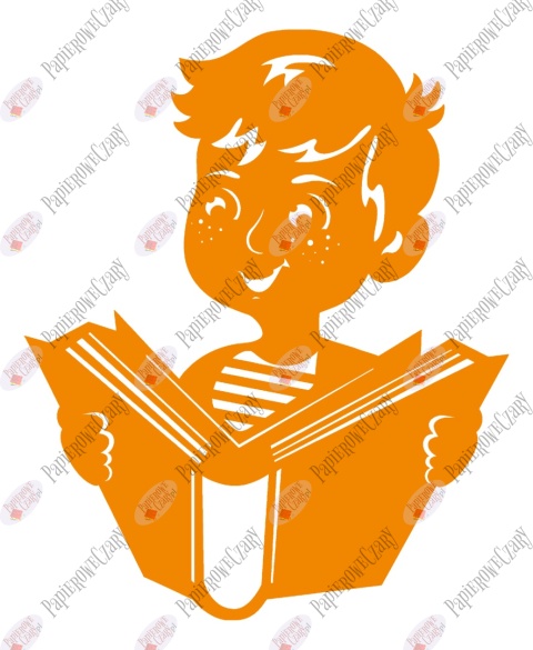 Chłopiec z książką 1 Rok szkolny Dekoracje z papieru