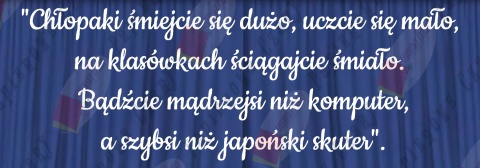 Napis "Chłopaki śmiejcie się dużo..." Dzień Chłopaka Dekoracje z papieru
