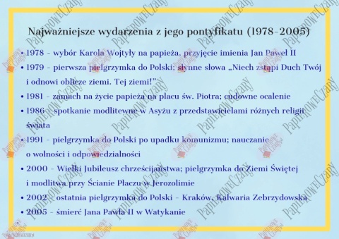 Dzień Papieski - Pomoce dydaktyczne - plik PDF - PRODUKT CYFROWY