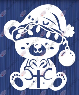 Miś świąteczny 2 Zima Dekoracje z papieru