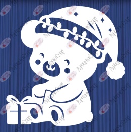 Miś świąteczny 1 Zima Dekoracje z papieru