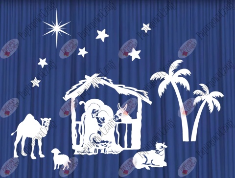 Zestaw 241 - Jasełka Szopka Boże Narodzenie - Dekoracje z papieru