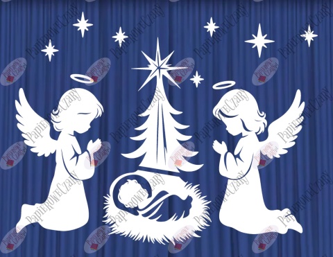 Zestaw 243 - Jasełka Szopka Boże Narodzenie - Dekoracje z papieru