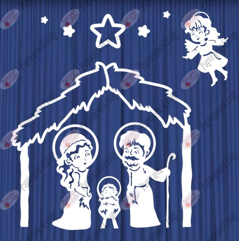 Zestaw 245 - Jasełka Szopka Boże Narodzenie - Dekoracje z papieru