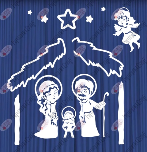 Zestaw 245 - Jasełka Szopka Boże Narodzenie - Dekoracje z papieru