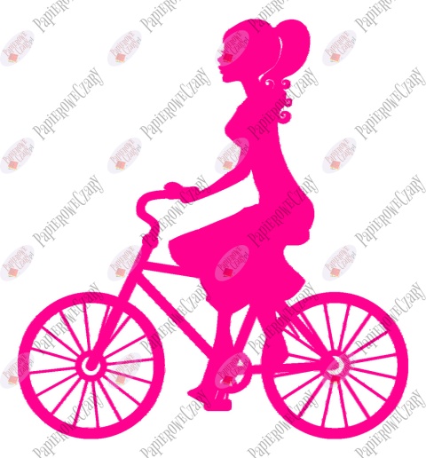 Pani na rowerze 1 Dekoracje z papieru