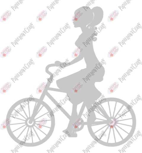 Pani na rowerze 1 Dekoracje z papieru