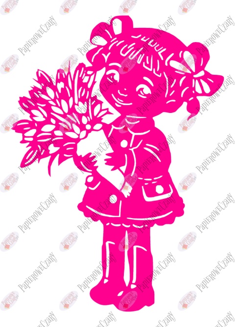 Dziewczynka z kwiatami 1 Dekoracje z papieru