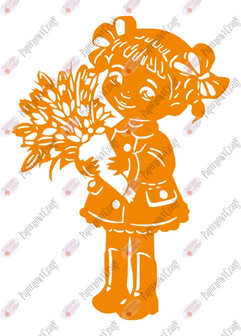 Dziewczynka z kwiatami 1 Dekoracje z papieru