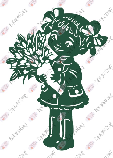 Dziewczynka z kwiatami 1 Dekoracje z papieru