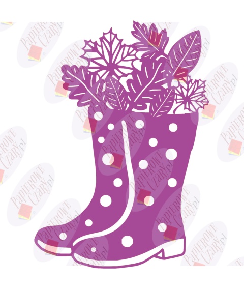 Kalosze z liśćmi 1 Dekoracje z papieru Kalosze z liśćmi 1 Dekoracje z papieru