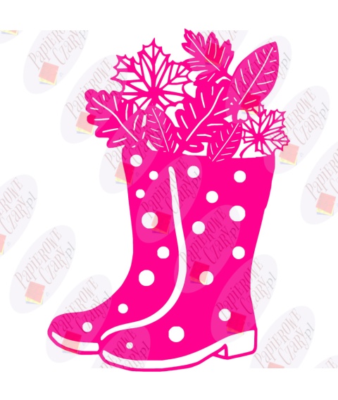 Kalosze z liśćmi 1 Dekoracje z papieru Kalosze z liśćmi 1 Dekoracje z papieru