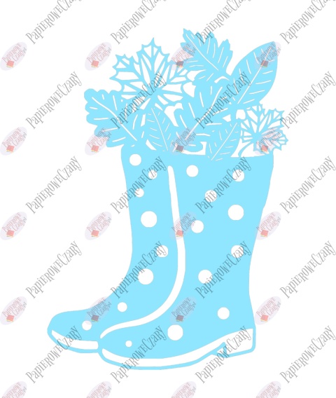 Kalosze z liśćmi 1 Dekoracje z papieru Kalosze z liśćmi 1 Dekoracje z papieru