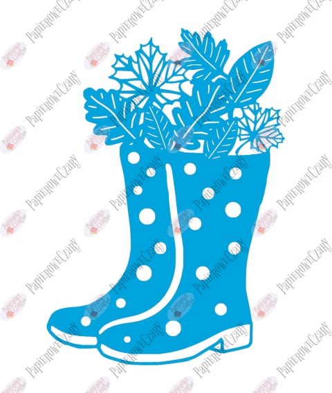 Kalosze z liśćmi 1 Dekoracje z papieru Kalosze z liśćmi 1 Dekoracje z papieru