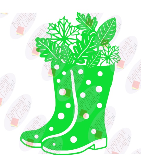 Kalosze z liśćmi 1 Dekoracje z papieru Kalosze z liśćmi 1 Dekoracje z papieru