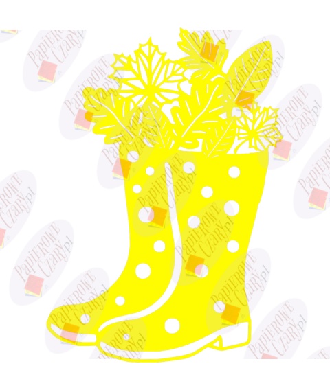 Kalosze z liśćmi 1 Dekoracje z papieru Kalosze z liśćmi 1 Dekoracje z papieru