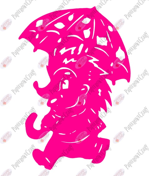 Jeż z parasolem 1 Dekoracje z papieru