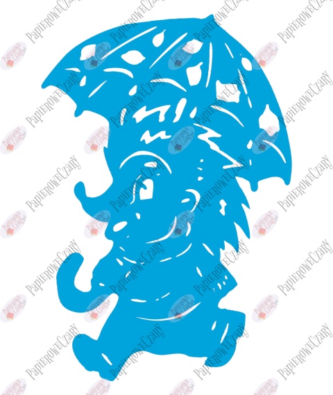 Jeż z parasolem 1 Dekoracje z papieru