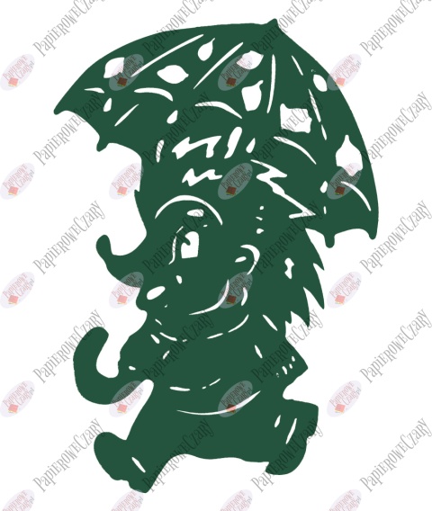 Jeż z parasolem 1 Dekoracje z papieru