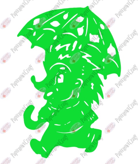 Jeż z parasolem 1 Dekoracje z papieru